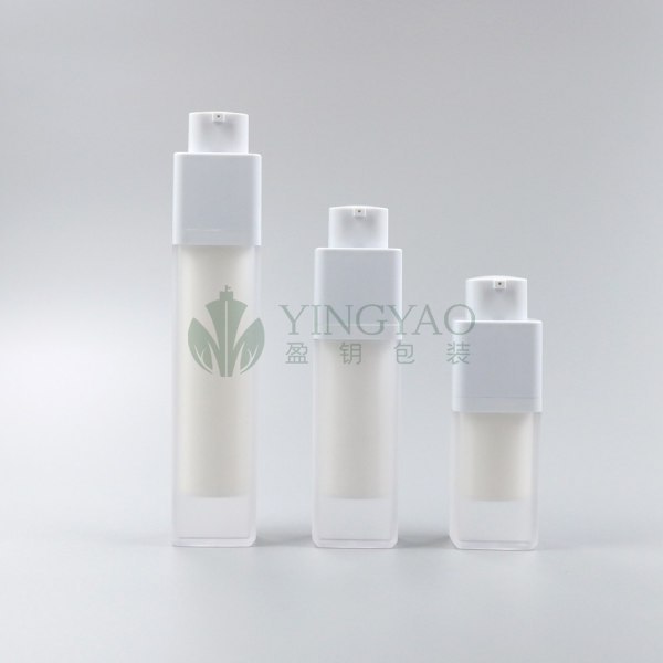 Custom Luxury Airless Pump Rotate Twisted Up Square Bottles