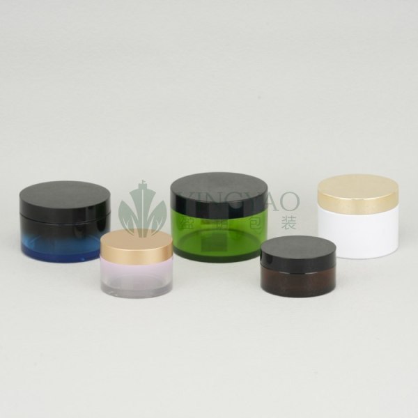 Custom Plastic PET Cosmetic Cream Clear Jars
