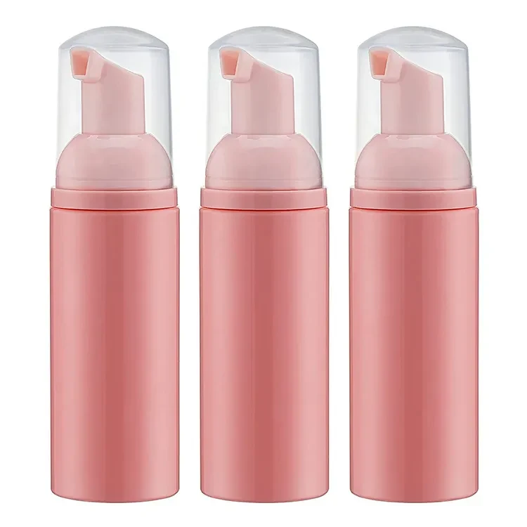 Custom Plastic Mini Small Cream Eyelash Eye Lash Pink Colored Foam Pump Bottle For Cosmetic Packaging