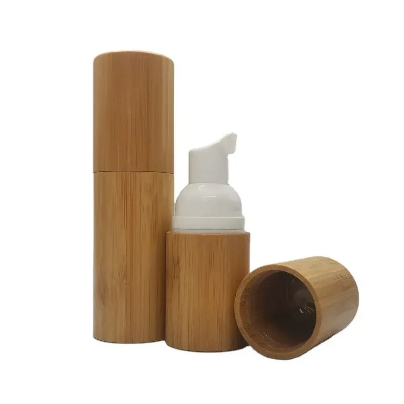 Custom Wooden Bamboo Foaming Foam Pump Bottle