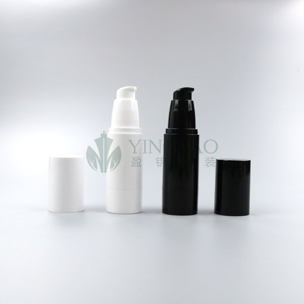 Custom 15 30 50 ml 100ml 120ml AS PP Plastic Airless Body Lotion White Black Bottle With Vacuum Pump 15ml 50ml 60ml