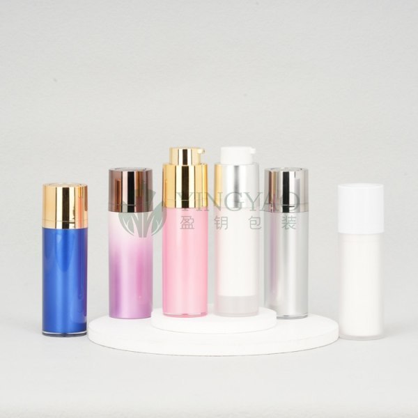 Custom Cosmetic Skincare 15ml 30ml 50ml Colored Round Square Rotate Airless Twist Lock Pump Bottle