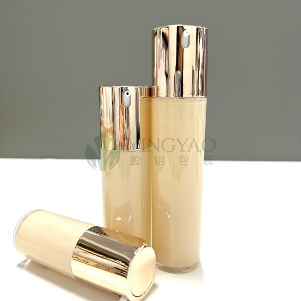Custom 15ml 30ml 50ml Acrylic U-shape Luxury Double Wall Cosmetic Serum Lotion Plastic Airless Bottle With Pump