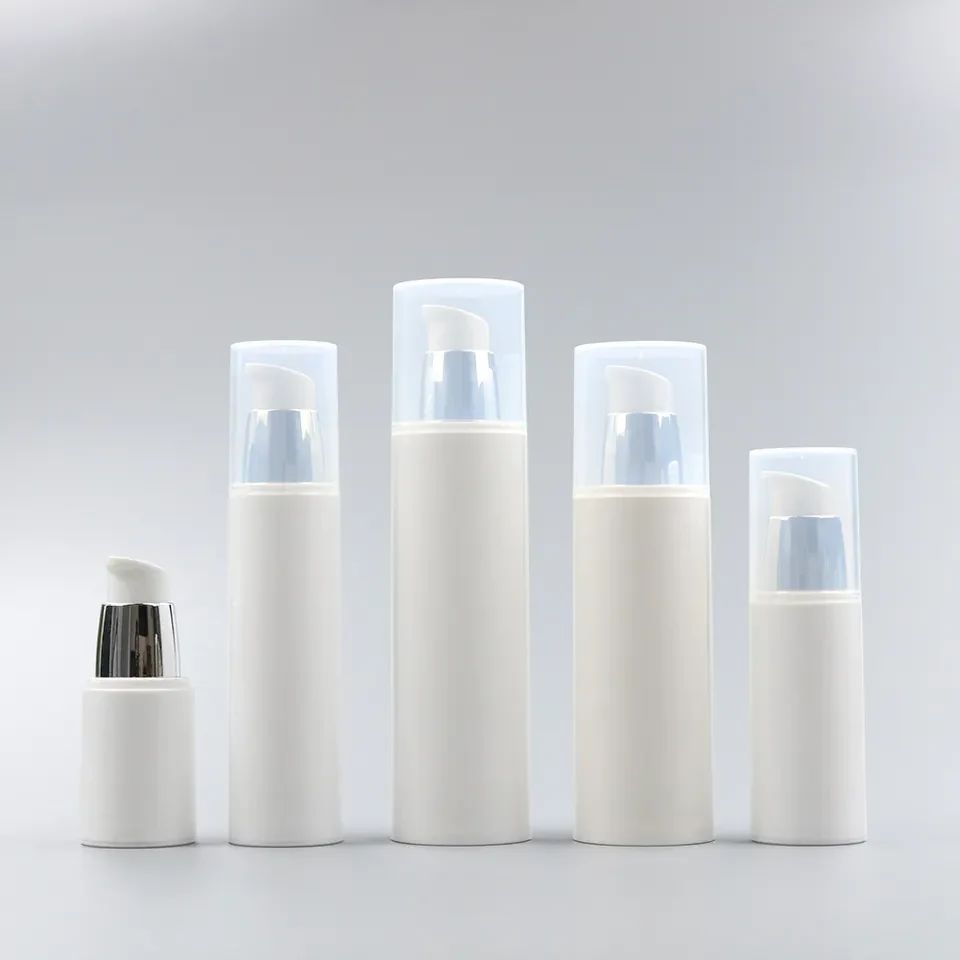 Custom 5ml 10ml 15ml 20ml 5 10 15 20 ml Cosmetic Container Serum White PP Airless Lotion Pump Bottle For Packaging