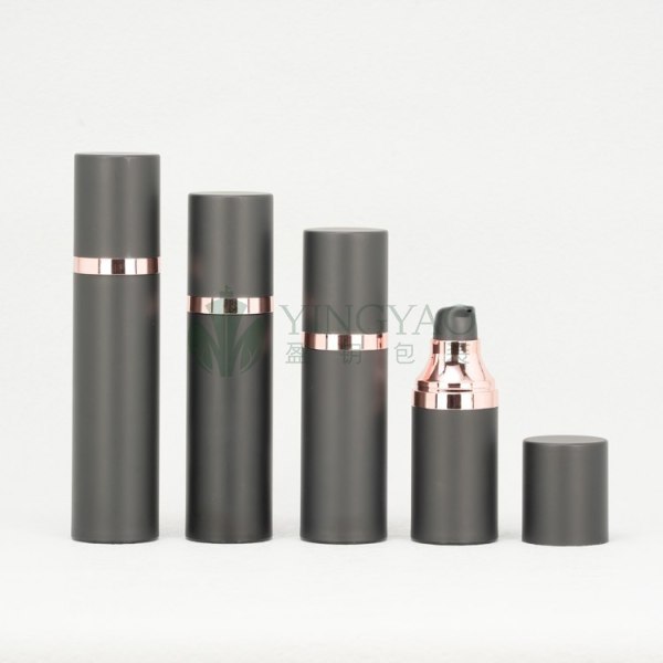 Custom 50ml 80ml 100ml 120ml Matte Black PP Skincare Skin Care Cosmetic Serum Container Airless Lotion Bottle With Pump