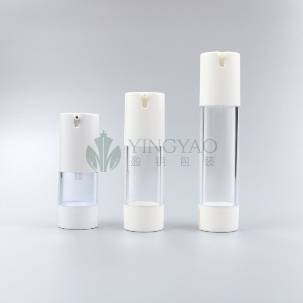 Luxury Packaging AS Plastic Clear Transparent 15ml 30ml 50ml 1oz Vacuum Airless Serum Cosmetic Lotion Bottle With Pump For Face