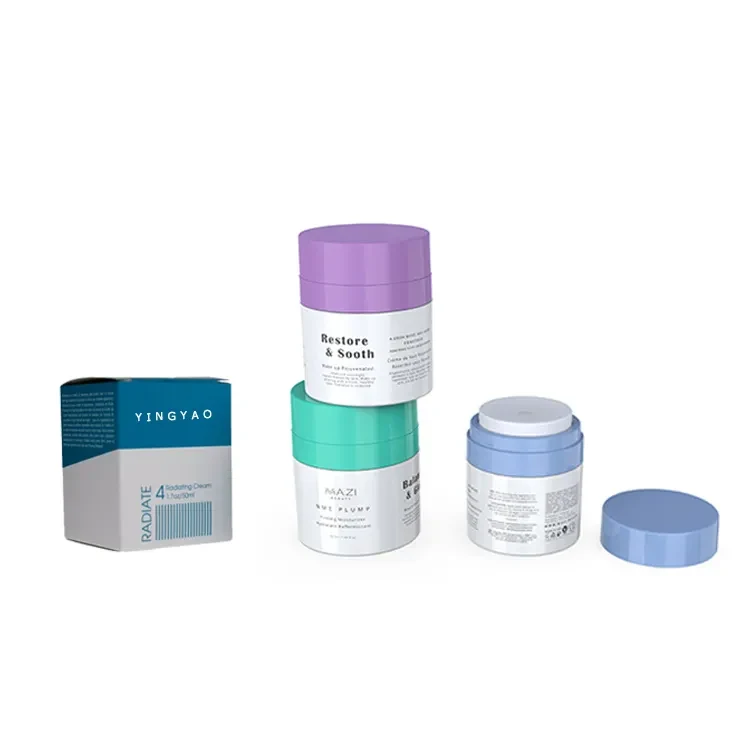 Custom Luxury 15g 30g 50g Plastic Container Empty Cosmetic Empty Airless Cream Pump Jar With Box Packaging