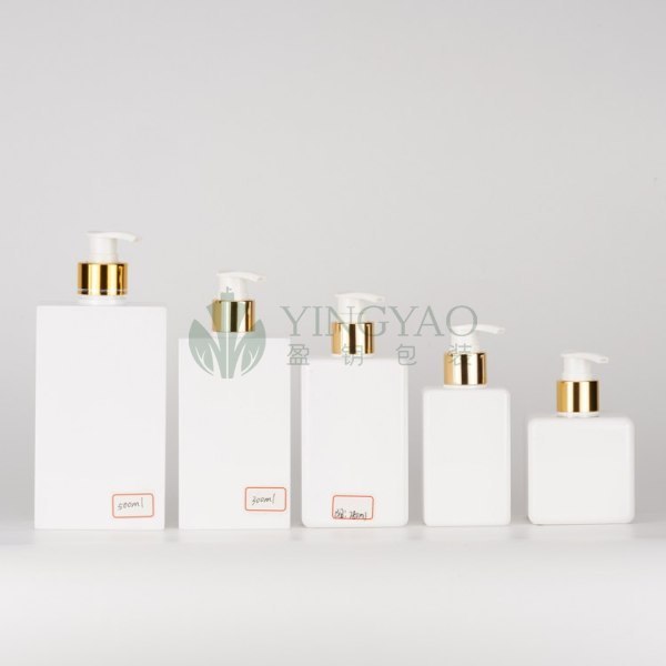Custom PET PETG Plastic Square Rectangle Shampoo and Conditioner Bottle for Shower Gel 300ml 500ml 750ml