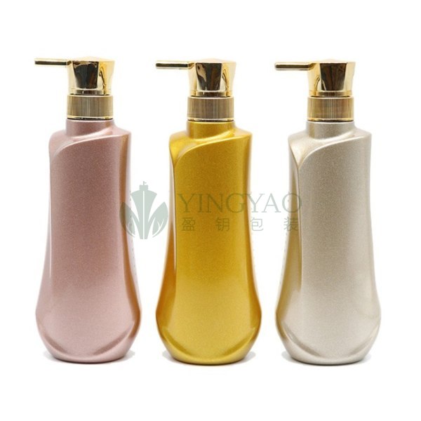 Custom Luxury Gold Rose Gold Plastic Shampoo and Conditioner Pump Bottles Packaging For Shower Gel 250ml 300ml 500ml 700ml