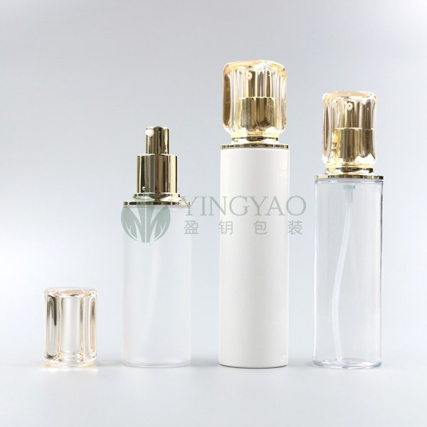 Custom Luxury Cosmetic Packaging PET Plastic 200ml 250ml 300ml Black Body Lotion Bottles With Pump For Set