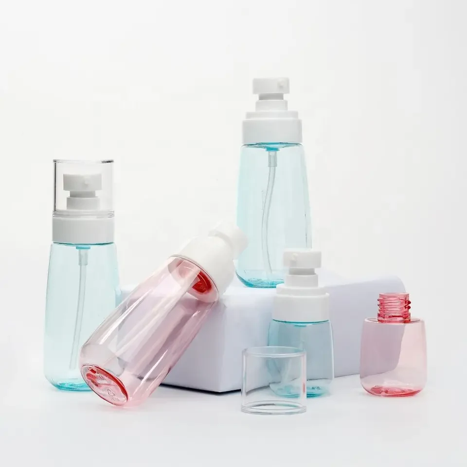 Custom 30ml 60ml 80ml 100ml Cosmetic Skincare UPG Clear Plastic Empty PETG Lotion Pump Bottle With Set