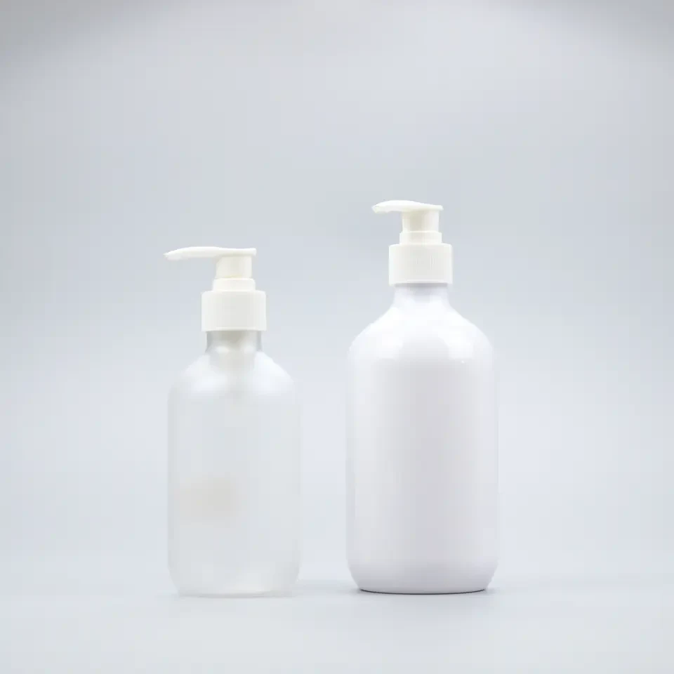 Custom PET 200ml 250ml 250 ml 350ml 500ml Clear Transparent White Cosmetic Packaging Container Body Shampoo Lotion Bottle