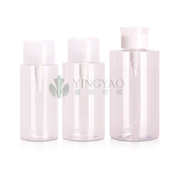 Custom 200ml 300ml 500ml Pink Plastic Container Makeup Remover Oil Pump Toner Bottle