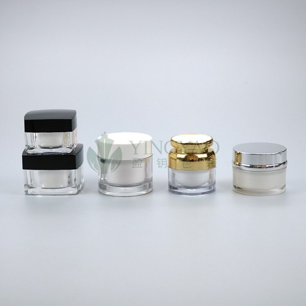 Custom 30g 50g 100g Luxury Double Wall Acrylic Clear Plastic Cosmetic Skincare Cream Jar For Skin Care