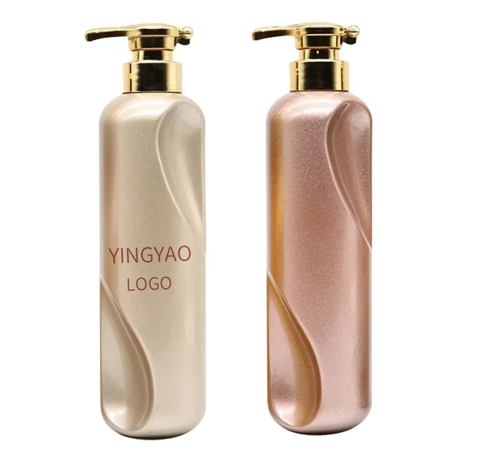 5 star hotel eco friendly hair costom wholesale 300ml 500ml rose gold plastic pump empty luxury shampoo bottle