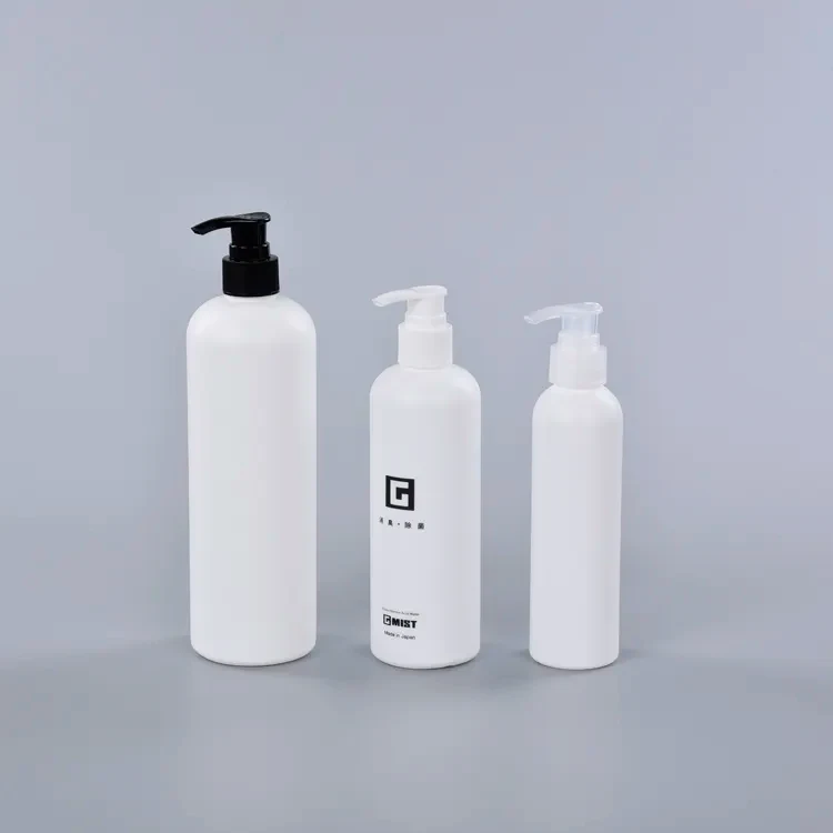 Custom 350 ml 400ml 4oz 8oz 16oz 500ml 1000ml 1 liter Plastic Packaging Container HDPE Shampoo Bottles