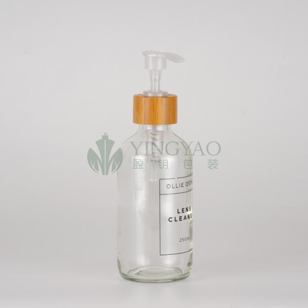 Custom Refillable Eco Luxury Boston Round 500ml 16oz 8 oz 240ml 1000ml Glass Shampoo And Conditioner Bottles For Packaging