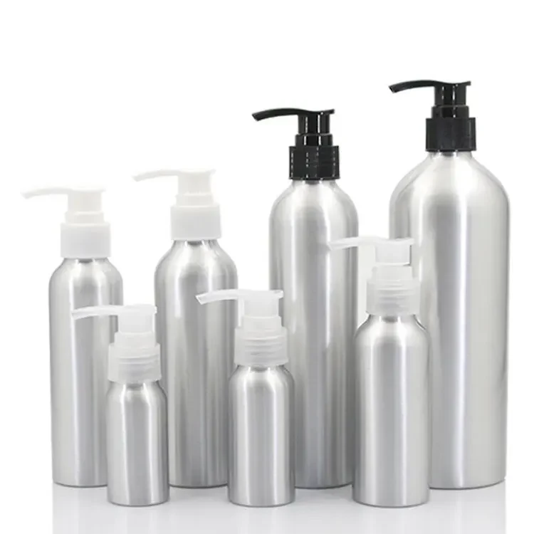 Custom Logo Refillable Packaging Luxury Eco Friendly 500ml Aluminum Lotion Shampoo Bottle And Conditioner With Pump