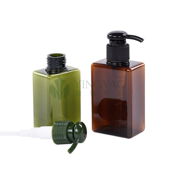Custom PETG 250ml 280ml 450ml 650ml Square Luxury Plastic Bottle For Shampoo