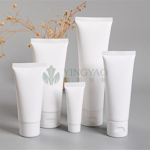 Custom Empty Plastic Sofe Transparent White Lotion Cosmetic Facial Cleanser Cream Squeeze Tube For Shampoo Face Wash Packaging
