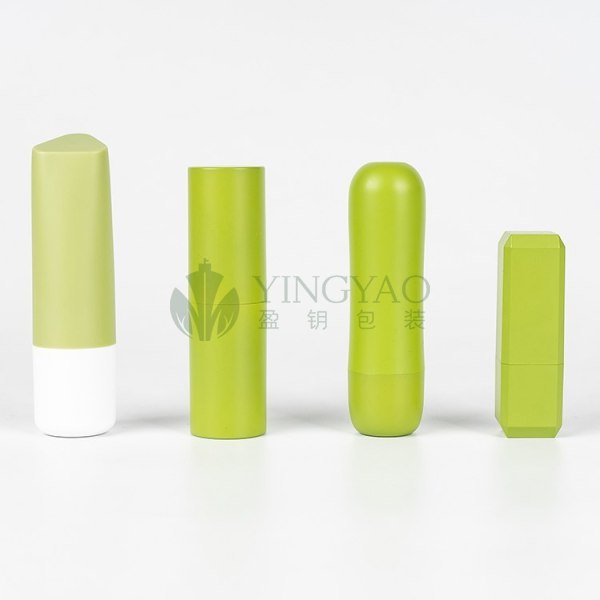 Custom Plastic Container Empty Square Round Green Cosmetic Lipstick Tube